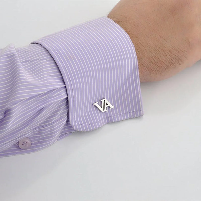 Personalized Double Letters Cufflinks Groomsmen Gift Stainless Steel Jewelry