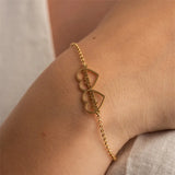 Personalized Double Name Bracelet Stainless Steel Heart Nameplate