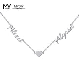 Personalized Love Necklace Double Nameplate Jewelry Mom Gift