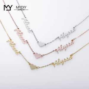 Personalized Love Necklace Double Nameplate Jewelry Mom Gift