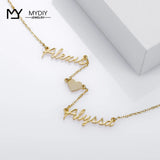 Personalized Love Necklace Double Nameplate Jewelry Mom Gift