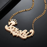 Personalized Double Name Nameplate Necklace With Crown Plated Name Necklace