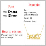 Custom Double Name Necklace 18K Plated Stainless Steel Wedding Gift