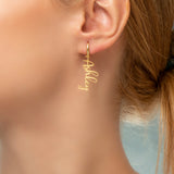 Custom Name Earring, Stainless Steel Personalized Jewelry