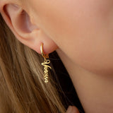 Custom Name Earring, Stainless Steel, Christmas Gift