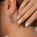 Personalized Old English Font Name Letter Earrings