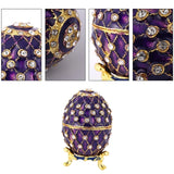 Easter Egg Jewelry Box Enamel Trinket Holder Rhinestone Desktop Ornament