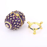 Easter Egg Jewelry Box Enamel Trinket Holder Rhinestone Desktop Ornament