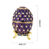Easter Egg Jewelry Box Enamel Trinket Holder Rhinestone Desktop Ornament