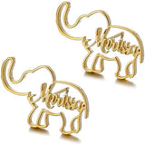 Personalized Elephant Stud Earrings Name Earrings For Women