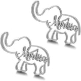 Personalized Elephant Stud Earrings Name Earrings For Women