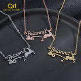 Custom Elk Name Necklace Antler Necklace Christmas Jewelry