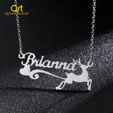 Custom Elk Name Necklace Antler Necklace Christmas Jewelry
