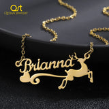 Custom Elk Name Necklace Antler Necklace Christmas Jewelry