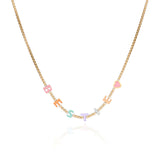 Enamel Name Necklace 18K Plated Enamel Weld Letter Pendant