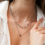 Enamel Name Necklace 18K Plated Enamel Weld Letter Pendant