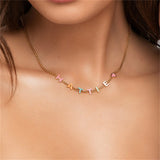 Enamel Name Necklace 18K Plated Enamel Weld Letter Pendant