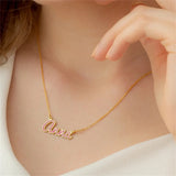 Custom Enamel Name Necklace Colorful Pendant Gift For Her