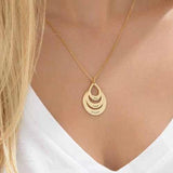 Personalized Engrave Water Drop Pendant Necklace Silver Family for Woman