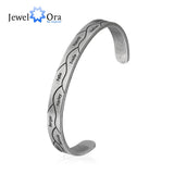 Personalized Engrave 9 Names Stainless Steel Cuff Bangles for Men