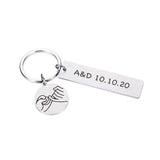 Custom Engraved Bar Pendant Keychain for Men Women