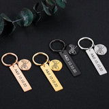 Custom Engraved Bar Pendant Keychain for Men Women
