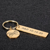 Custom Engraved Bar Pendant Keychain for Men Women