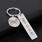 Custom Engraved Bar Pendant Keychain for Men Women