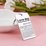 Personalized Engrave Calendar Key Chain, Stainless Steel