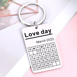 Personalized Engrave Calendar Key Chain, Stainless Steel
