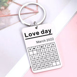 Personalized Engrave Calendar Key Chain, Stainless Steel