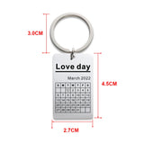 Personalized Engrave Calendar Key Chain, Stainless Steel