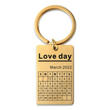 Personalized Engrave Calendar Key Chain, Stainless Steel