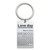 Personalized Engrave Calendar Key Chain, Stainless Steel