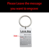 Personalized Engrave Calendar Key Chain, Stainless Steel