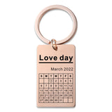 Personalized Engrave Calendar Key Chain, Stainless Steel
