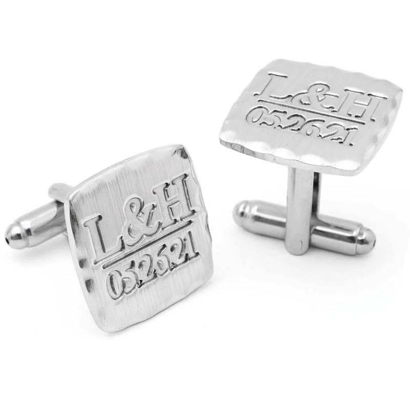 Personalized Engrave Initial Cufflinks Wedding Birthday Gift