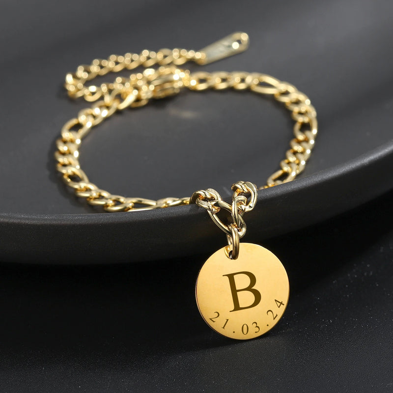 Personalized Initial Letter Anklet Stainless Steel Jewelry