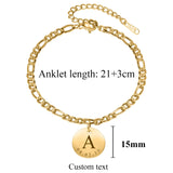 Personalized Initial Letter Anklet Stainless Steel Jewelry