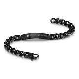Engrave Men Bracelet Titanium Steel Husband Anniversary Gift