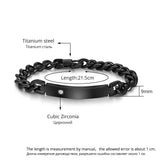 Engrave Men Bracelet Titanium Steel Husband Anniversary Gift