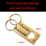 Personalized Initials Couples Keychain Set - Anniversary Gift