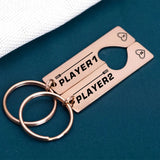 Personalized Initials Couples Keychain Set - Anniversary Gift