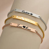 Personalized Engrave Name Adjustable Bracelet Stainless Steel