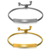 Personalized Engrave Name Adjustable Bracelet Stainless Steel