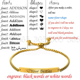 Personalized Engrave Name Adjustable Bracelet Stainless Steel