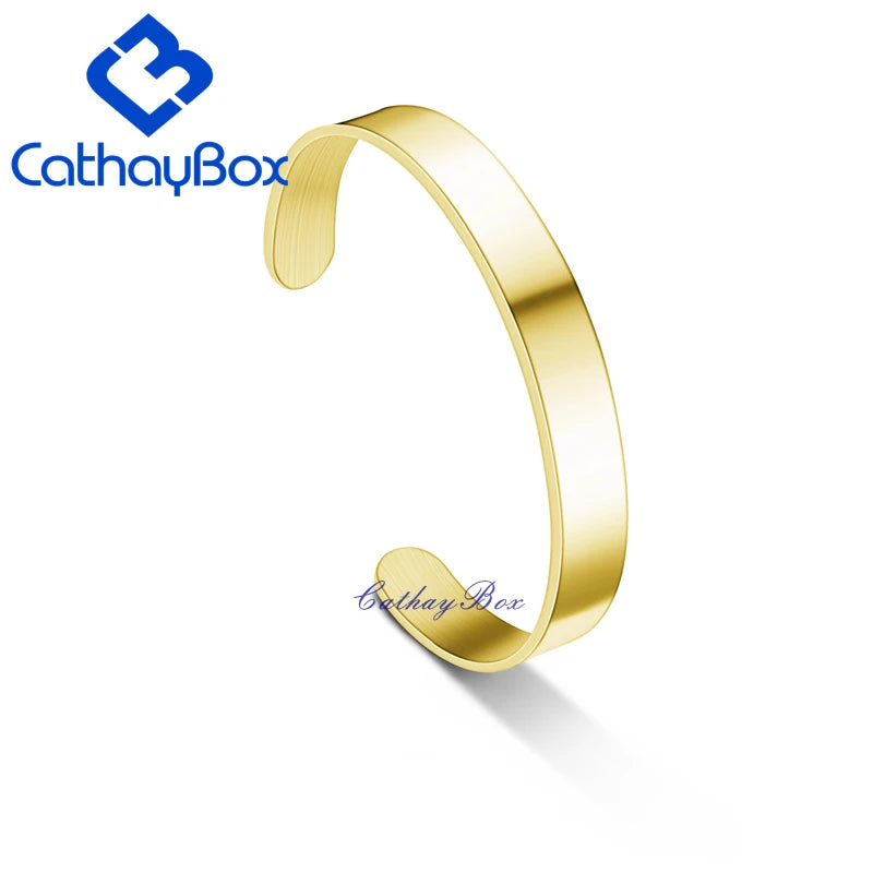 Personalized Engrave Name Bangle Bracelet Men Rose 316L Stainless Steel Jewelry