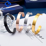 Personalized Engrave Name Bangle Bracelet Men Rose 316L Stainless Steel Jewelry