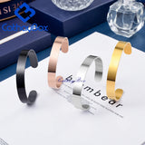 Personalized Engrave Name Bangle Bracelet Men Rose 316L Stainless Steel Jewelry