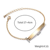 Personalized Engrave Name Bracelet Stainless Steel Letter Nameplate Date Bracele
